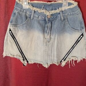 Denim Frayed Hem Women Shorts